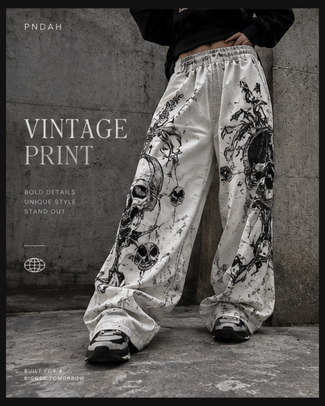Y2k Premium PNDAH Vintage Goth Streetwear Joggers