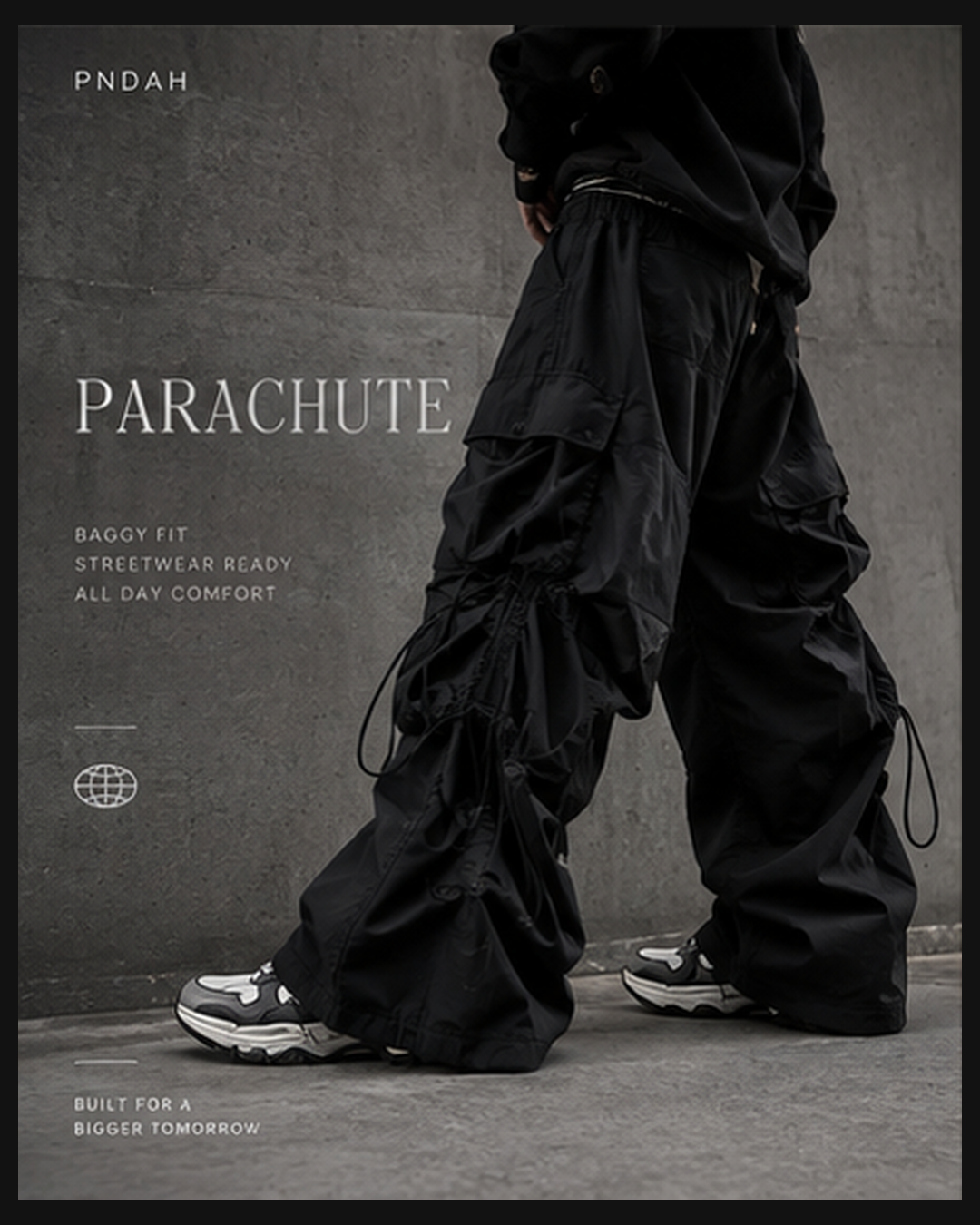 Y2k Premium PNDAH Parachute Oversize Sweatpants